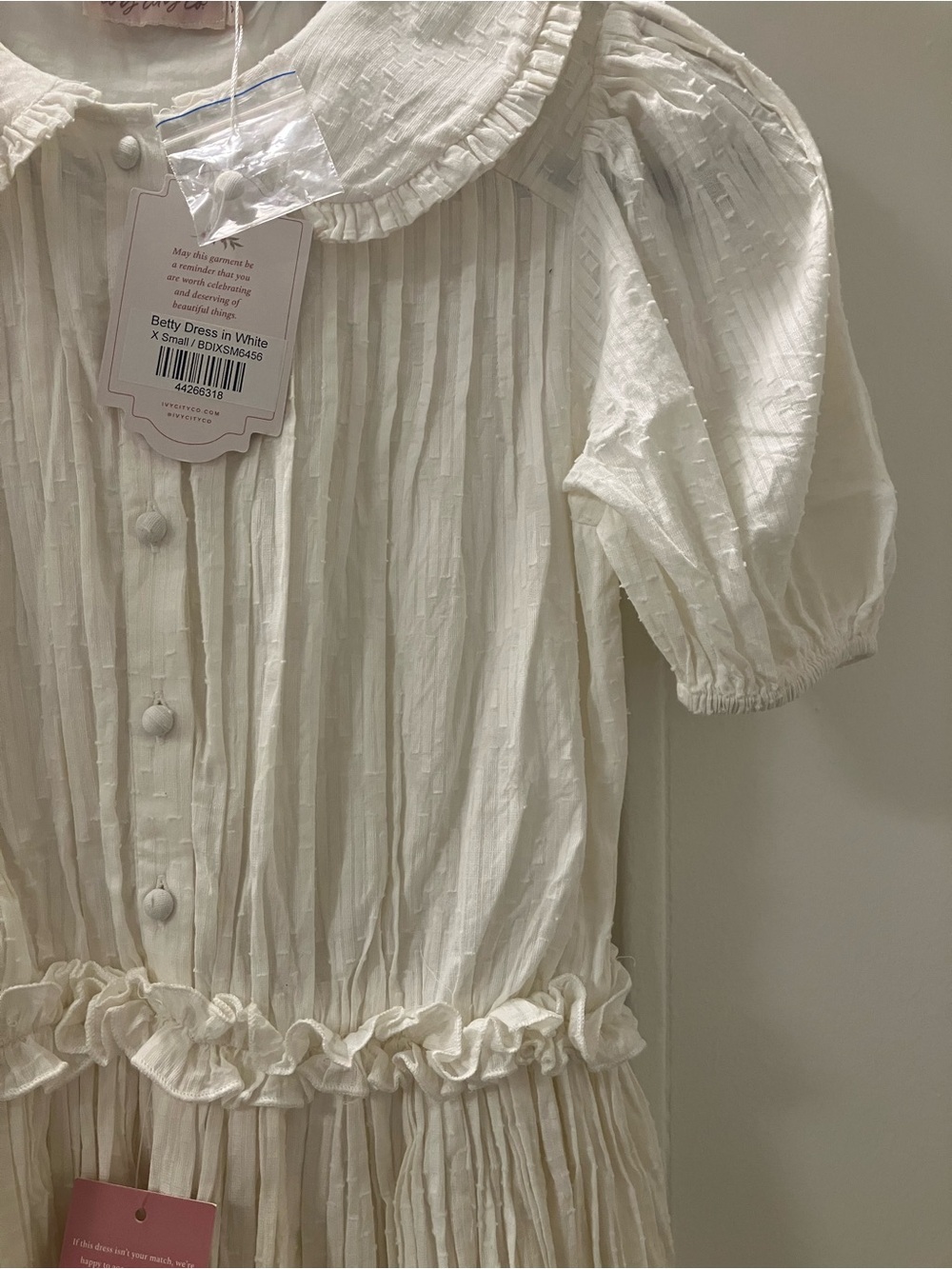 Ivy City Co Betty In White Sz XS Cottage Cotton Midi Dress Brand New W Tag. - Picture 4 of 6